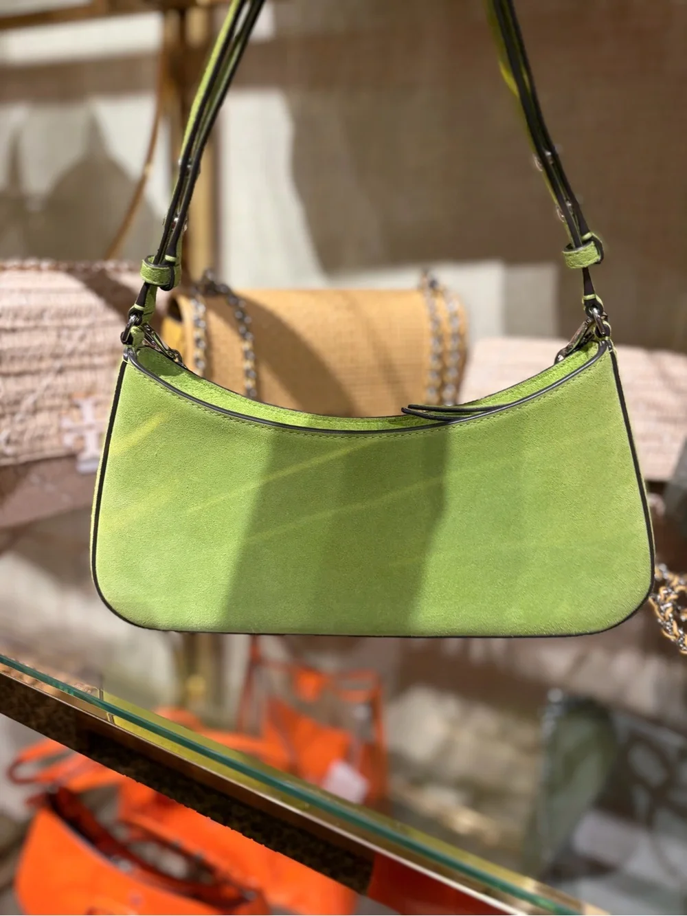 Tory Burch Rory novelty crinkle Green Shoulder Bag Style Chain with 2 Straps